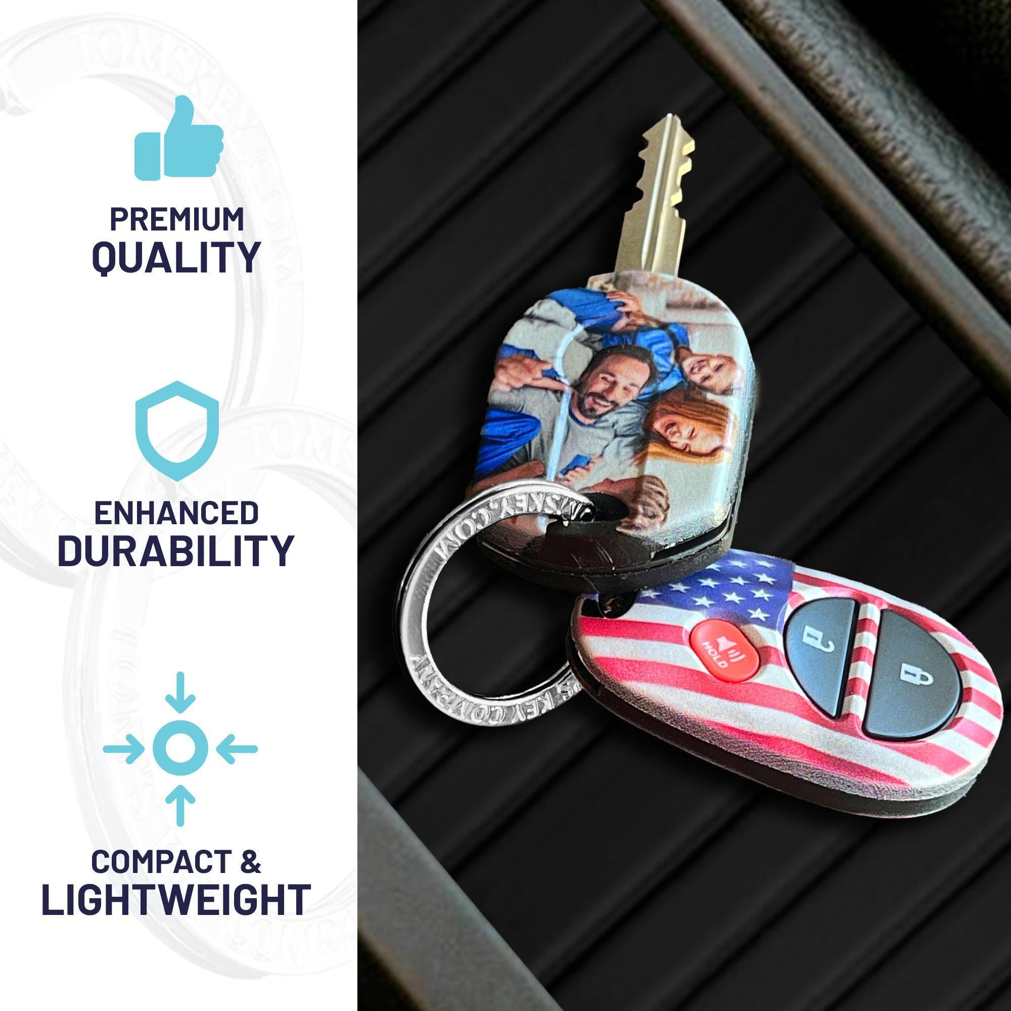 3 Piece Gift Bundle for Car Owners: Magnetic Key Storage Box, Premium Metal Key Rings, Tile Key Finder