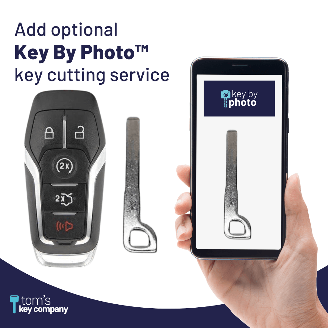 Ford OEM Logo 5-Button Smart Key with Remote Start and Trunk Release (FORSK-TRS-5B-OEM-TMB-LOGO) - Tom's Key Company