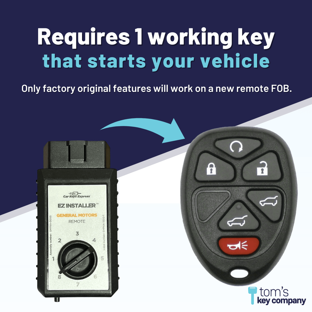 Keyless Entry Remote for Select Cadillac, Chevrolet, & GMC Vehicles, 6 Button Remote FOB (GMRM-6THZ0RE-KIT) - Tom's Key Company