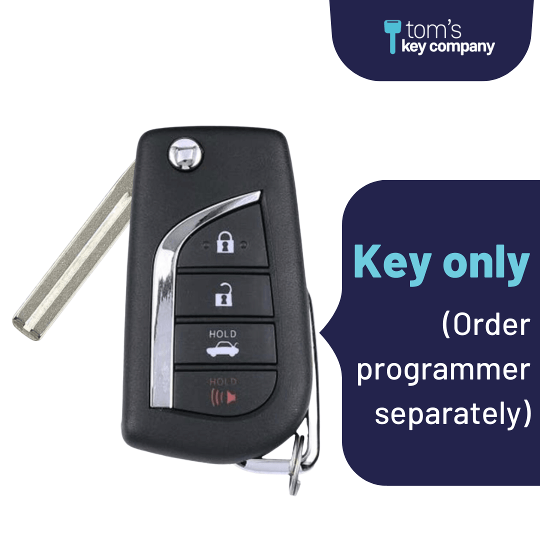Toyota Camry Keyless Entry Remote Key ("H" Chip Key with 4 Button Remote Flip Key) HYQ12BFB-4B-H-FLP - Tom's Key Company