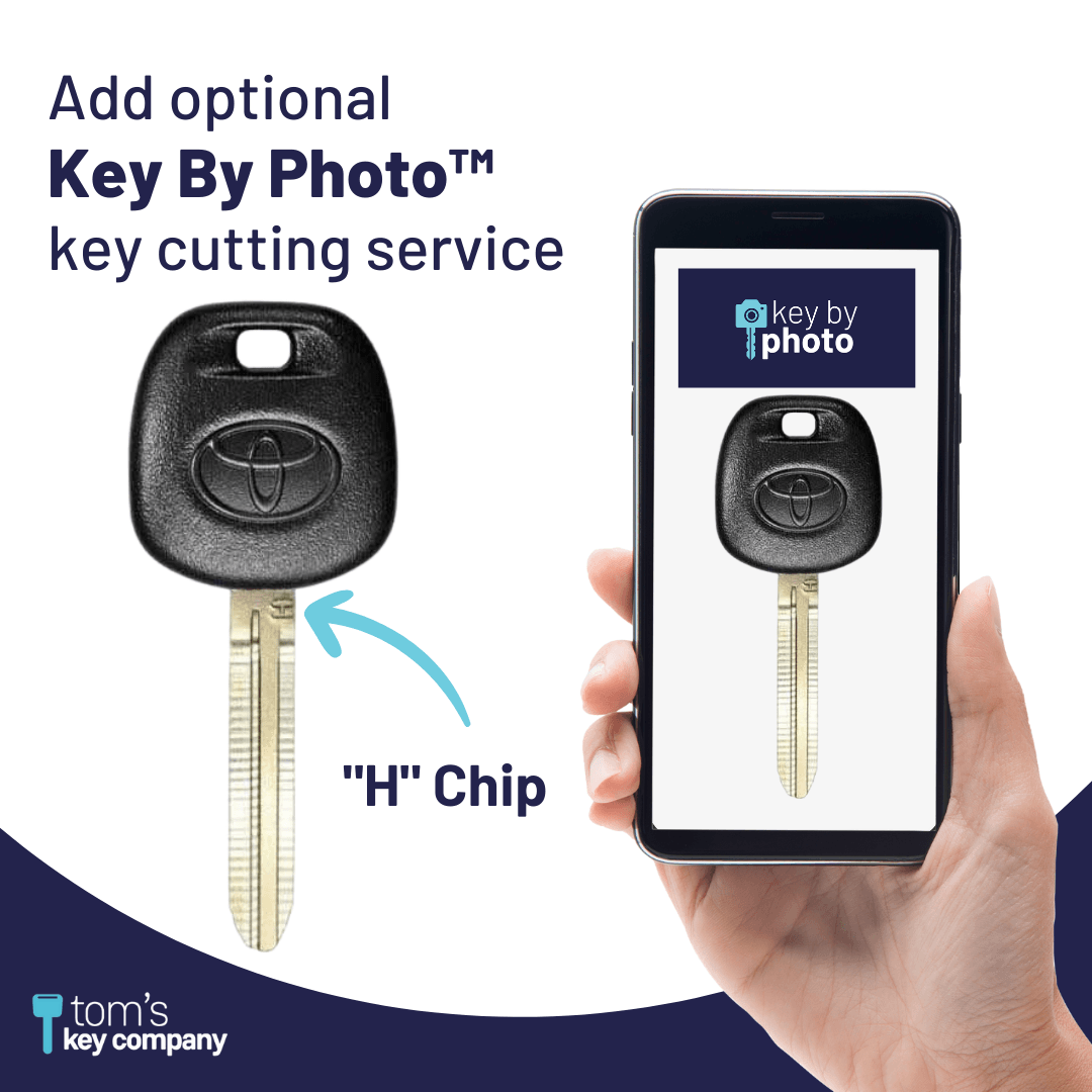 Toyota Logo "H" Chip Transponder Key for Select Toyota and Scion Vehicles, Rubber Handle (TOY8-H-LOGO) - Tom's Key Company